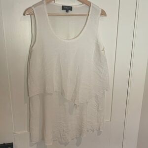 Layered Sleeveless Tank Top — White